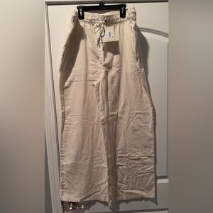 Cream Wide-Leg Pants